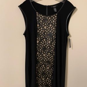 ALFANI Dress with Faux Leather Trim/Details size Small